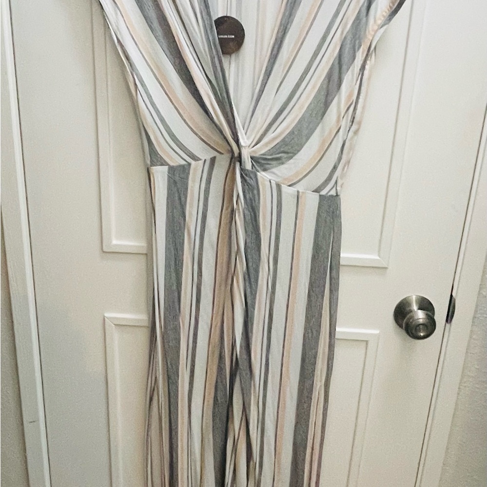 Lulu's Multicolor Striped V-Neck Dress